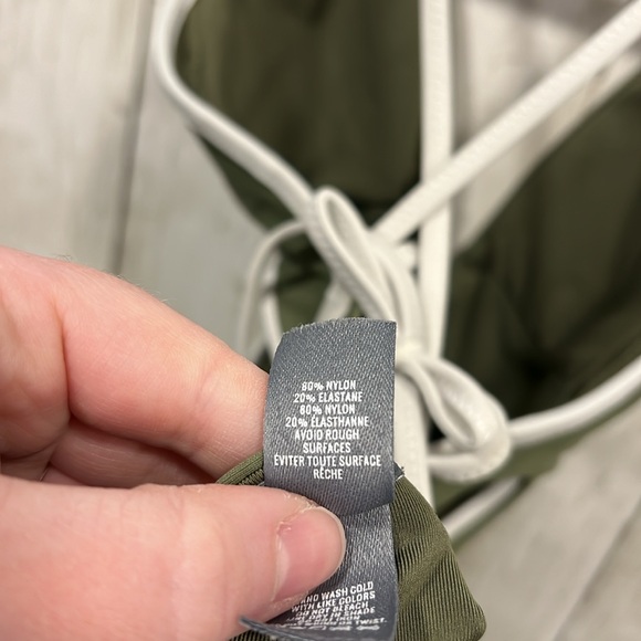 Aerie Cutout One Piece Swimsuit Olive Green Size Medium - Picture 8 of 9